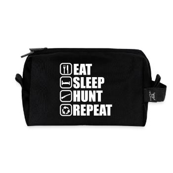 Eat sleep hunt - Hunter - Hunting - Recycled Toiletry Zip Bag - black - Front