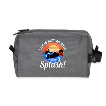 La vie est meilleure avec un peu de jet ski splash - Trousse de toilette en tissu recyclé - anthracite - Devant