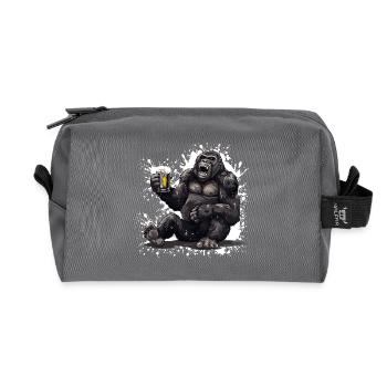 Gorilla Beer Funny - Recycled Toiletry Zip Bag - anthracite - Front