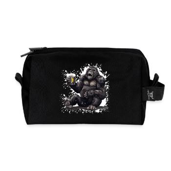 Gorilla Bier Lustig - Recycelte Kulturtasche - Schwarz - Vorne