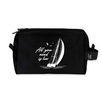 Tout ce dont vous avez besoin, c’est luv - Dire avec voilier - Trousse de toilette en tissu recyclé - noir - Devant