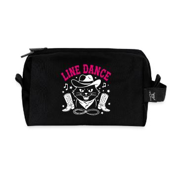 I love my cat and line dancing - Recycled Toiletry Zip Bag - black - Front