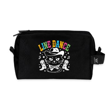 I love my cat and line dancing - Recycled Toiletry Zip Bag - black - Front