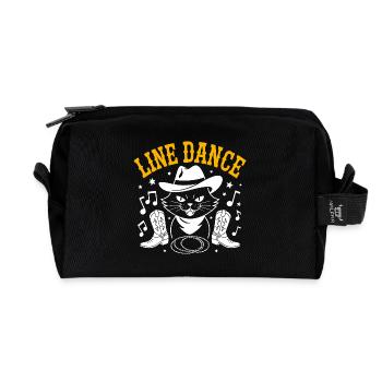 I love my cat and line dancing - Recycled Toiletry Zip Bag - black - Front