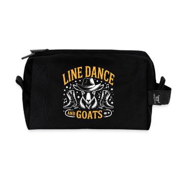 Goats and Line Dance Funny Goat with Stetson - Recycled Toiletry Zip Bag - black - Front