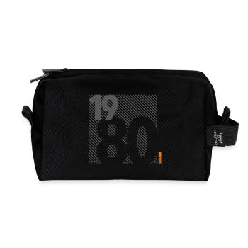 Fabriqué en 1980 Rétro moderniste Design Cadeau d’anniversaire - Trousse de toilette en tissu recyclé - noir - Devant