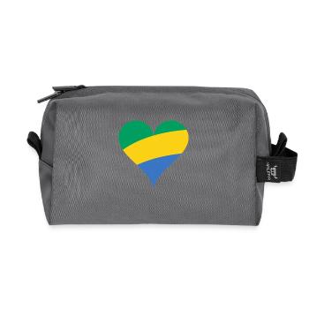 Gabon heart - Recycled Toiletry Zip Bag - anthracite - Front