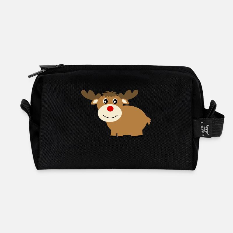 Rentier Weihnachten - Recycelte Kulturtasche - Schwarz