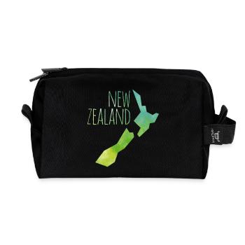 new zealand - Recycled Toiletry Zip Bag - black - Front