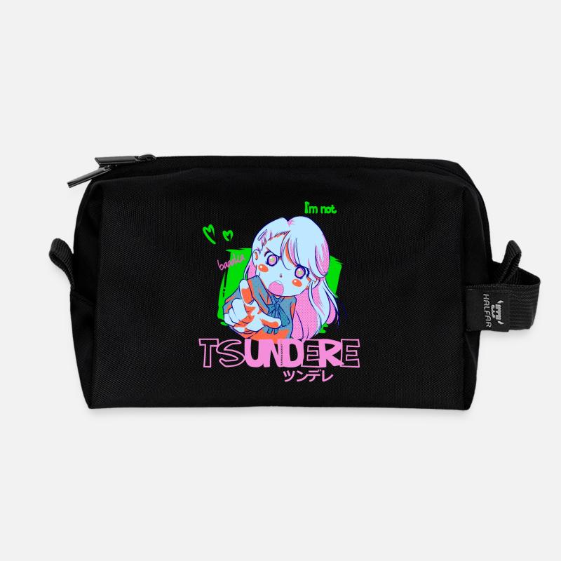 Tsundere - Recycled Toiletry Zip Bag - black