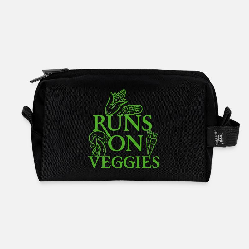 vegan t shirt Läufe auf veggies - Recycelte Kulturtasche - Schwarz
