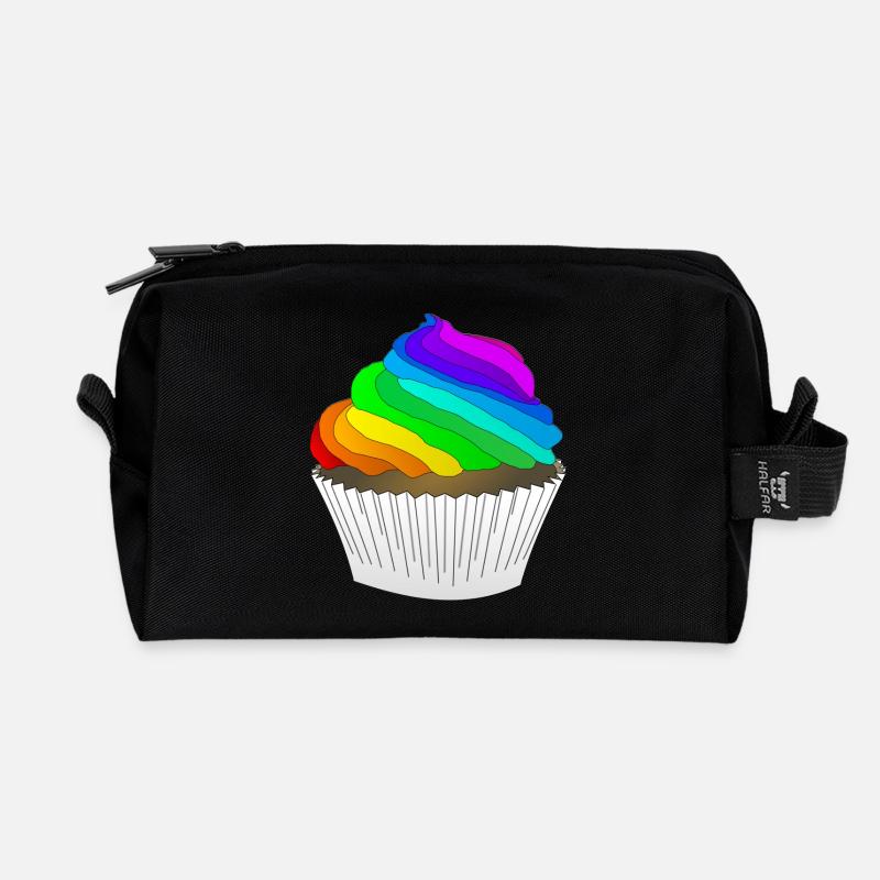 Cupcake - Recycled Toiletry Zip Bag - black