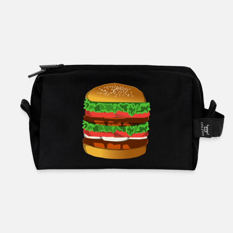 hamburger - Trousse de toilette en tissu recyclé - noir