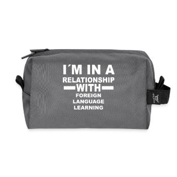 gift gift birthday relationship FOREIGN LANG - Recycled Toiletry Zip Bag - anthracite - Front