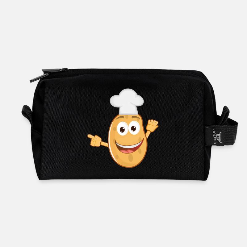 kartoffeln potato halloween gemuese vegetables30 - Recycelte Kulturtasche - Schwarz