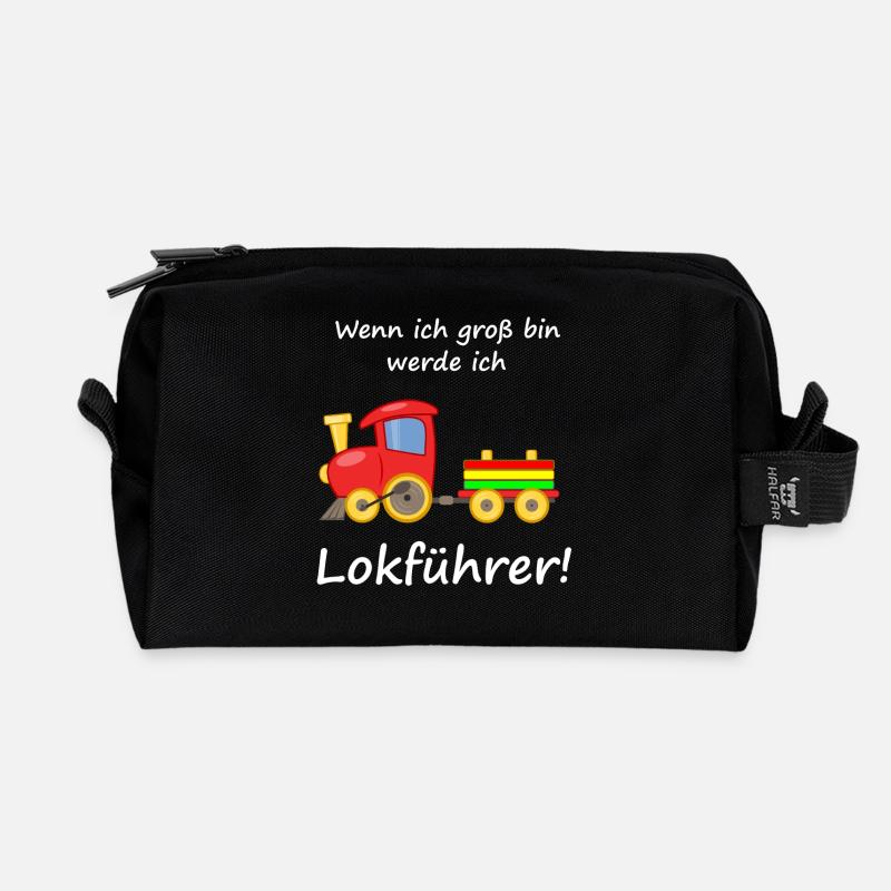 Lokführer Kinder - Recycelte Kulturtasche - Schwarz