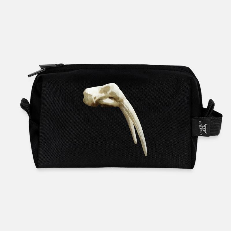 Schädel eines Walross - Recycelte Kulturtasche - Schwarz