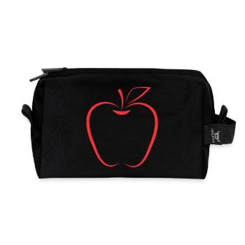 Apple Outlines - Recycled Toiletry Zip Bag - black - Front