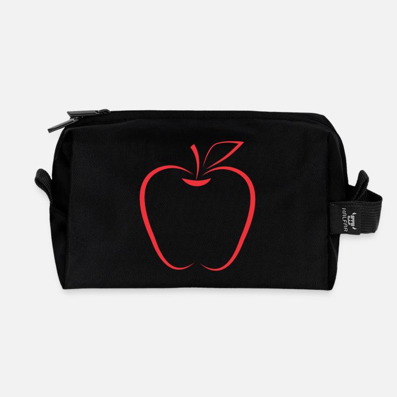 Apfel Outlines - Trousse de toilette en tissu recyclé - noir