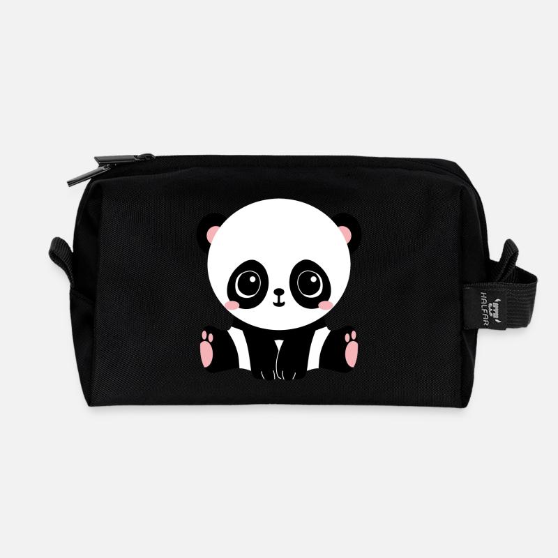 panda - Trousse de toilette en tissu recyclé - noir