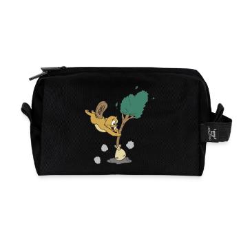 biber beaver flannelette animal animal animal9 - Trousse de toilette en tissu recyclé - noir - Devant