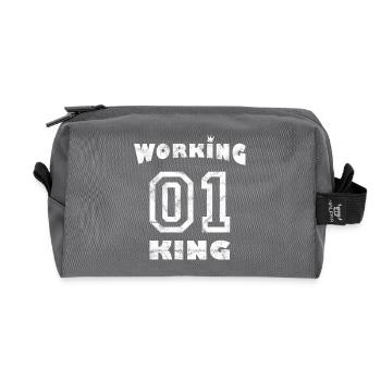 Work Job Workaholic - Working King - Recycled Toiletry Zip Bag - anthracite - Front
