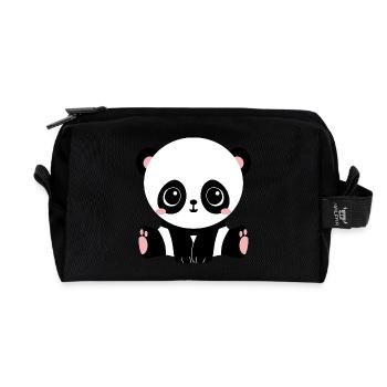 Panda - Trousse de toilette en tissu recyclé - noir - Devant