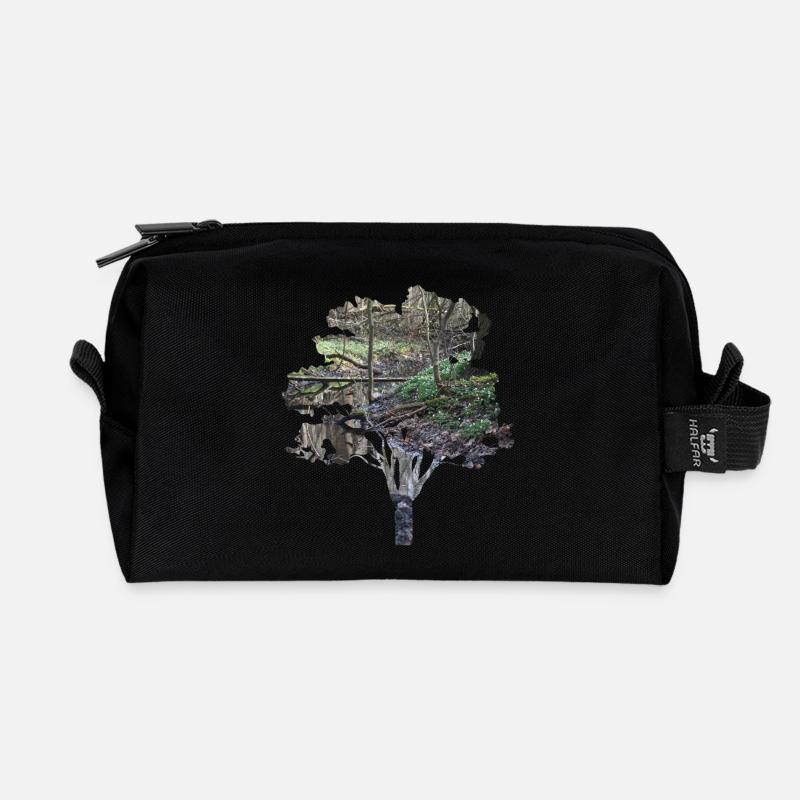 forêt - Trousse de toilette en tissu recyclé - noir