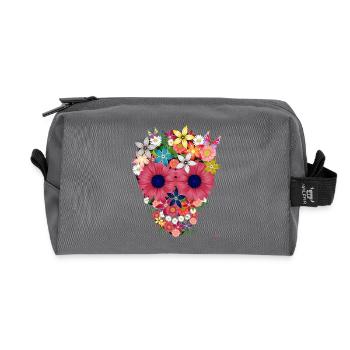 fleurs crâne par WAM - Trousse de toilette en tissu recyclé - anthracite - Devant