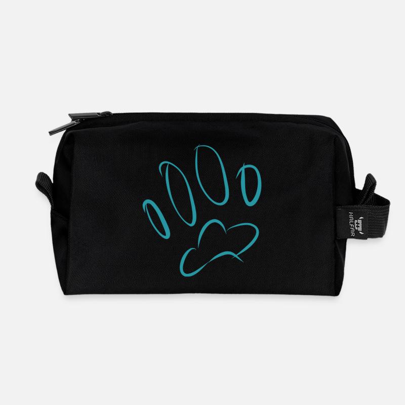 Fussprint Fussabruck Hund - Recycelte Kulturtasche - Schwarz