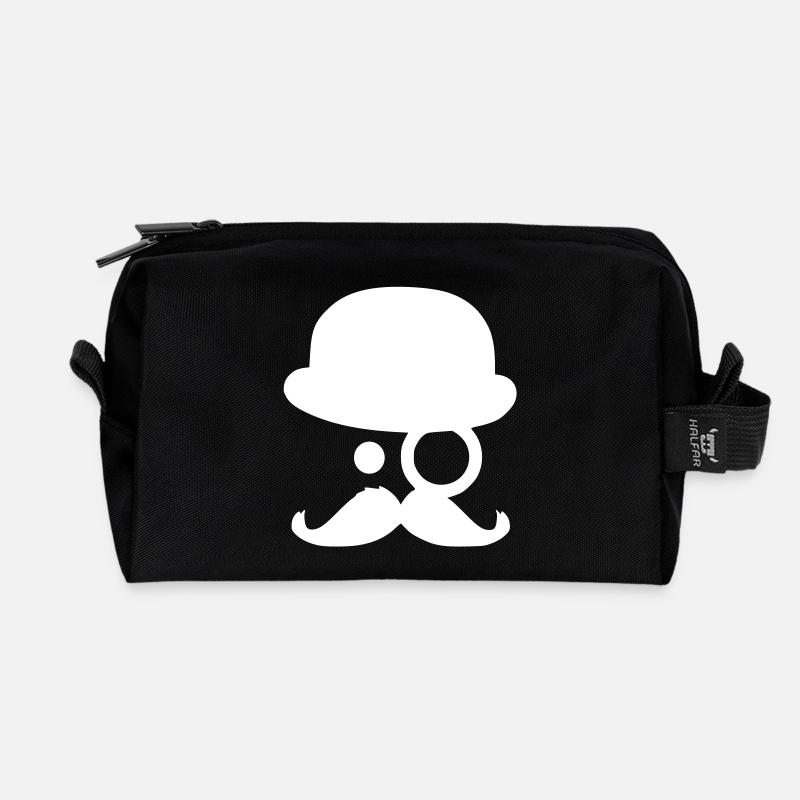 Moustache - by www.CodeShirt24.de - Recycled Toiletry Zip Bag - black