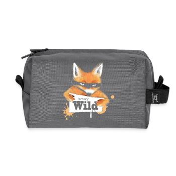 Fuchs mit einer Nachricht - Recycelte Kulturtasche - Anthrazit - Vorne