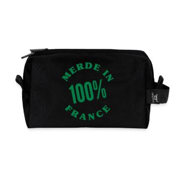 Merde in France_V1 - Recycled Toiletry Zip Bag - black - Front