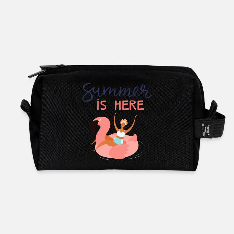 Der Sommer ist da - Recycelte Kulturtasche - Schwarz