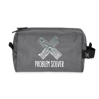 Problem solver lustig Klebeband Mann Vater - Recycelte Kulturtasche - Anthrazit - Vorne