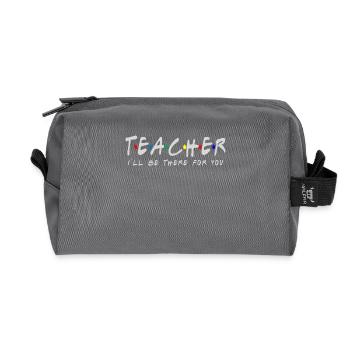 Teacher Ill be There for You Quarantine t Shirt So - Recycled Toiletry Zip Bag - anthracite - Front