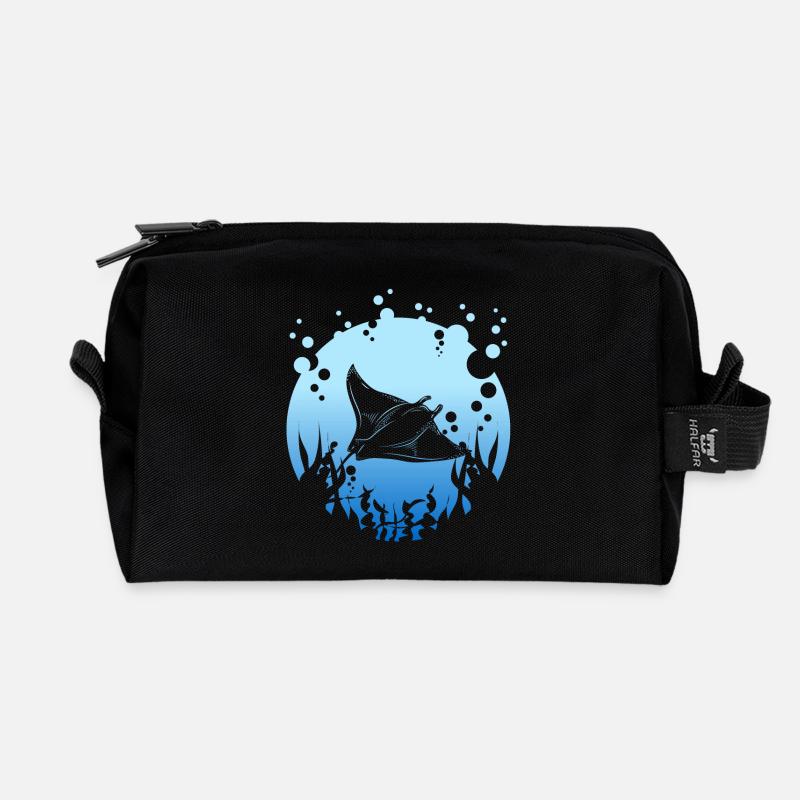 Manta Rochen - Recycelte Kulturtasche - Schwarz