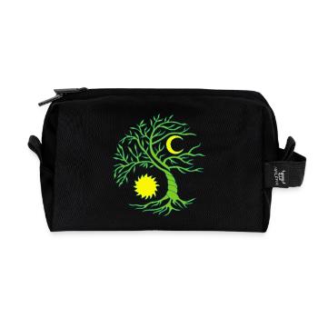 Baum des Lebens Sonne und Mond - Recycelte Kulturtasche - Schwarz - Vorne