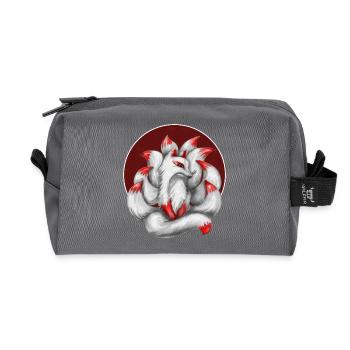 Nine-tailed fox - Recycled Toiletry Zip Bag - anthracite - Front