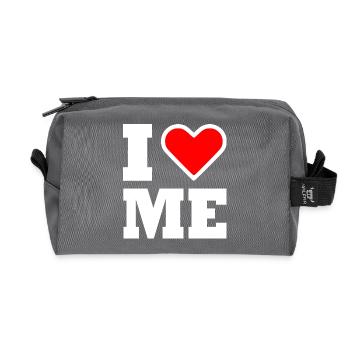 I love me - Recycelte Kulturtasche - Anthrazit - Vorne