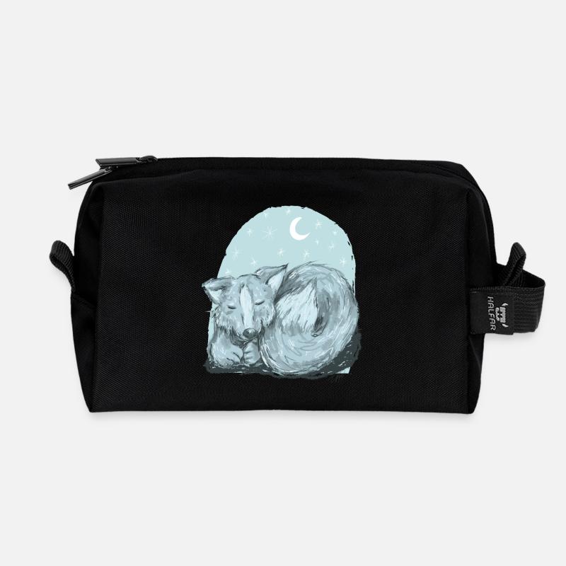 Vinja the she-wolf - Recycled Toiletry Zip Bag - black