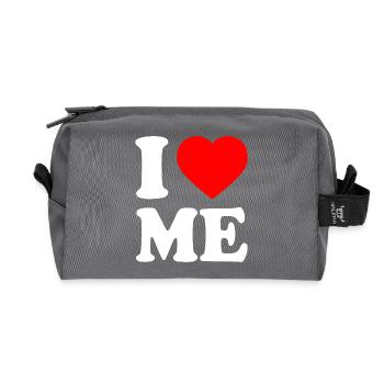 I love me - Recycelte Kulturtasche - Anthrazit - Vorne