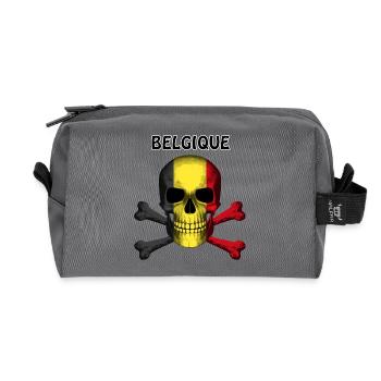 Skull Jolly Roger Pirate Flag Belgique R6Z - Recycled Toiletry Zip Bag - anthracite - Front
