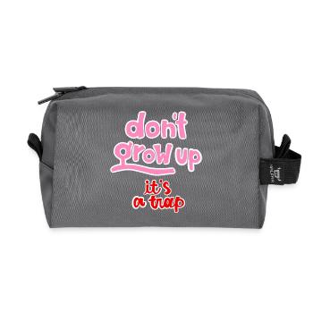 dont grow up - Recycelte Kulturtasche - Anthrazit - Vorne