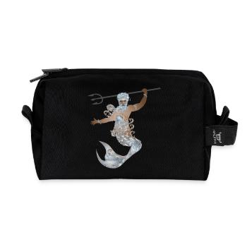mystérieux Verseau avec trident et nageoire - Trousse de toilette en tissu recyclé - noir - Devant