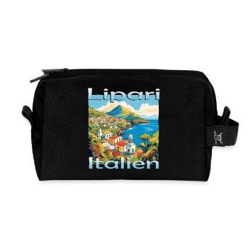 Italien Lipari Sizilien Faszinierendes Design - Recycelte Kulturtasche - Schwarz - Vorne