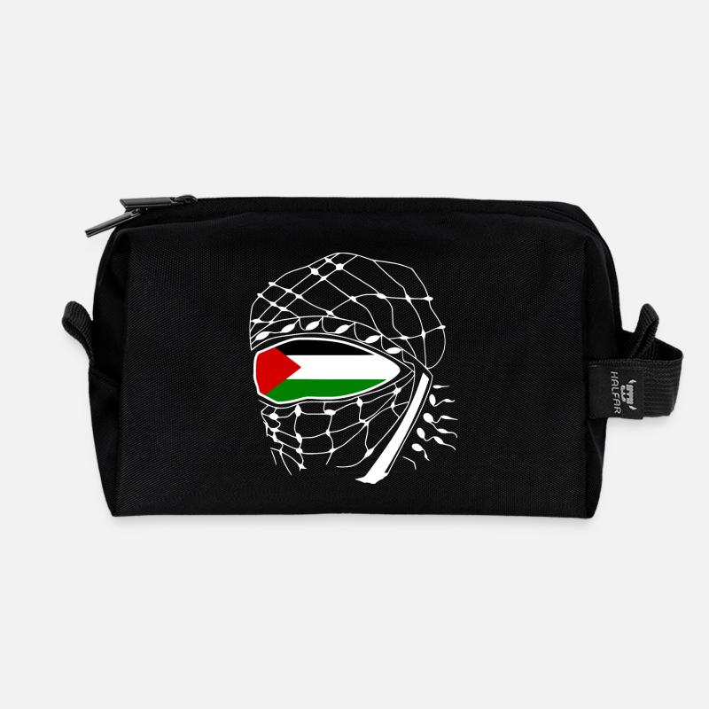 Free palestine Kufiya - Recycelte Kulturtasche - Schwarz