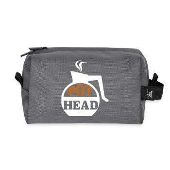 Pot head Coffee - Kaffee Geschenke - Recycelte Kulturtasche - Anthrazit - Vorne