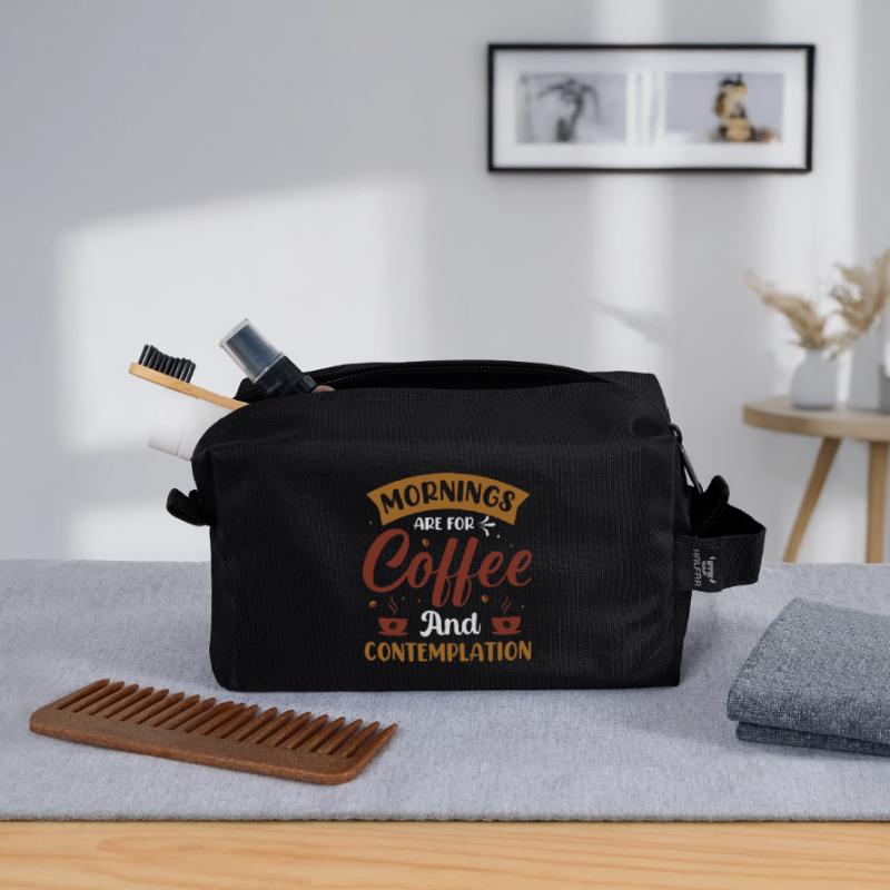 Le matin, c’est pour le café- Kaffee Sprüche - Kaffee Trousse de toilette en tissu recyclé