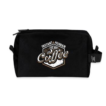 Homme instantané Il suffit d’ajouter du café-café Dictons - Trousse de toilette en tissu recyclé - noir - Devant